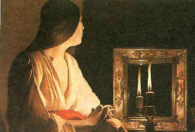 Магдалина с двумя свечами / худ. Ж. Латур